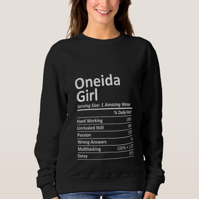 Womens ONEIDA GIRL NY NEW YORK Funny City Home Roo Sweatshirt (Front)
