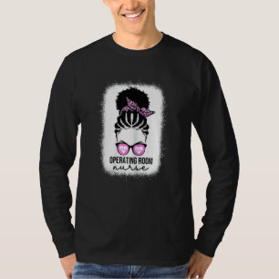 Womens Operating Room Nurse Black Afro Women OR Nu T-Shirt