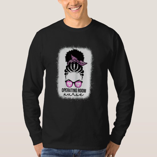 Womens Operating Room Nurse Black Afro Women OR Nu T-Shirt (Front)