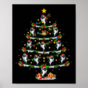 Womens Orca Christmas Tree Lights Funny Sea Animal Poster