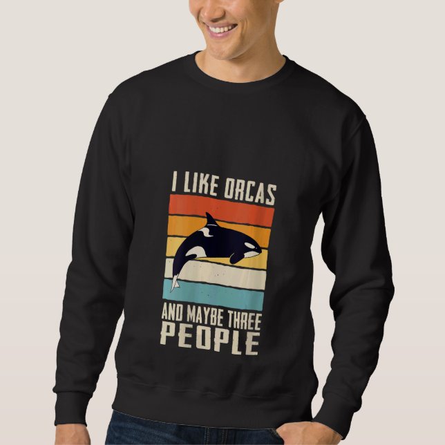 Womens Orca Killer Whale Ocean V Neck Sweatshirt (Front)