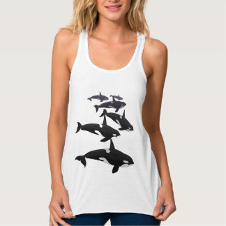 Women's Orca Tank Top Shirt Orca Whale Art Tops
