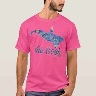 Womens Orca Van Gogh Starry Night Art Van Gogh Pai T-Shirt