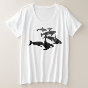 Women's Orca Whale Shirt Plus Size Orca Art Shirt