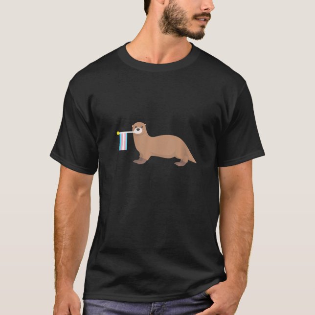 Womens Otter Transgender Flag Cute Lgbt Rainbow Ga T-Shirt (Front)