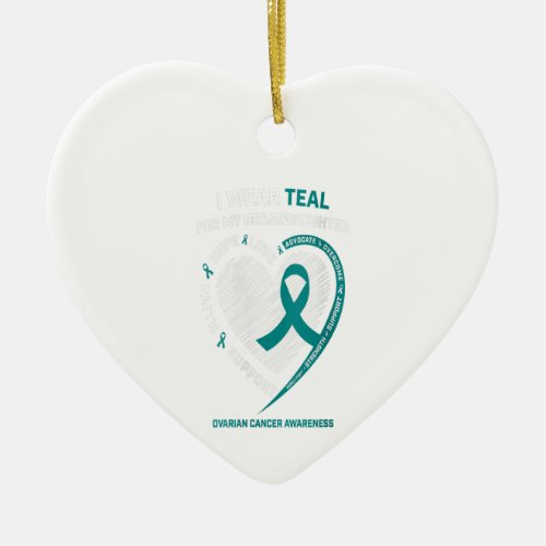 Womens Ovarian Cancer Awareness Shirts Granddaught Ceramic Ornament