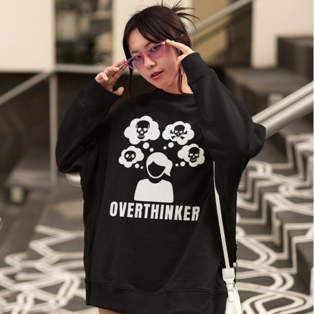 Women's Overthinker Mental Health Awareness Black  Sweatshirt (Creator Uploaded)