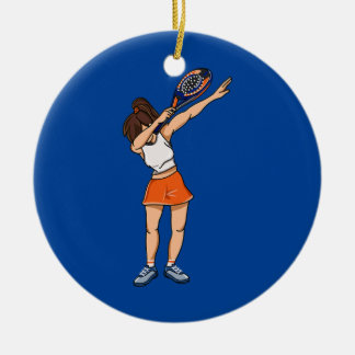 Womens Padel Tennis Dabbing Padel Girl With Ceramic Ornament