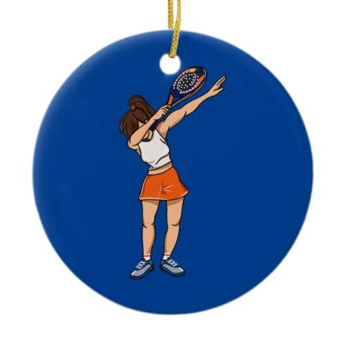 Womens Padel Tennis Dabbing Padel Girl With Ceramic Ornament