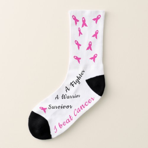 Womens pair of I Beat Cancer socks Socks