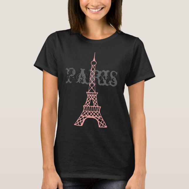 Women's Paris Eiffel Tower Nightgown T Shirt Gift (Front)