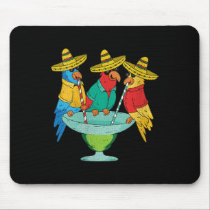 Womens Parrot Cinco De Mayo Funny Drinking Tequila Mouse Pad