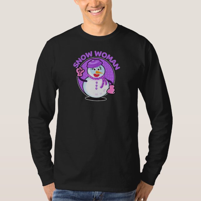 Womens Partnerlook Woman Snowman Family Christmas  T-Shirt (Front)