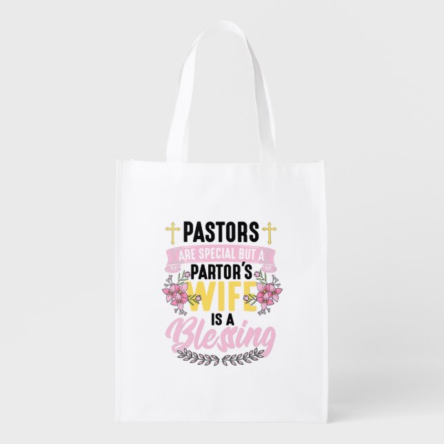 Womens Pastor Wife Appreciation Church Christian P Grocery Bag (Front)