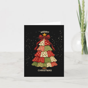 Womens Patchwork Christmas Tree Vintage Folk Art H Card