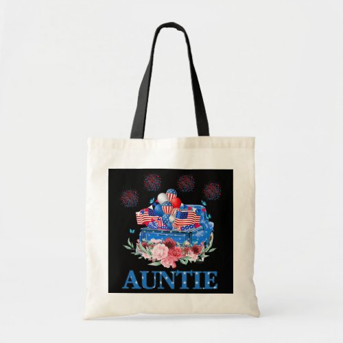 Womens Patriotic Car Mothers Day 4th of July USA Tote Bag