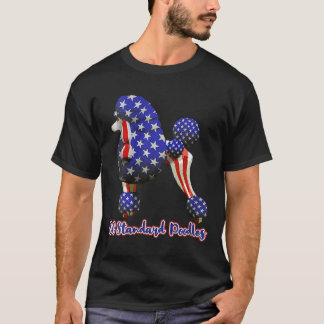 Womens Patriotic Flag Poodle For American Poodle T-Shirt