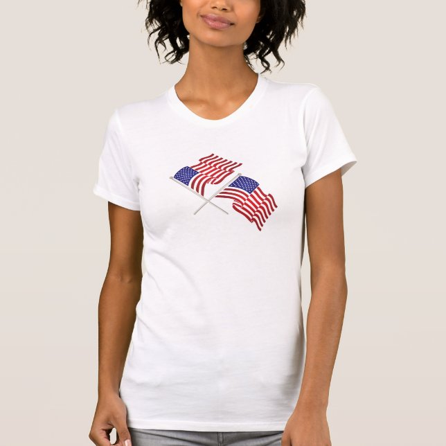 Womens Patriotic Flag T-Shirt (Front)