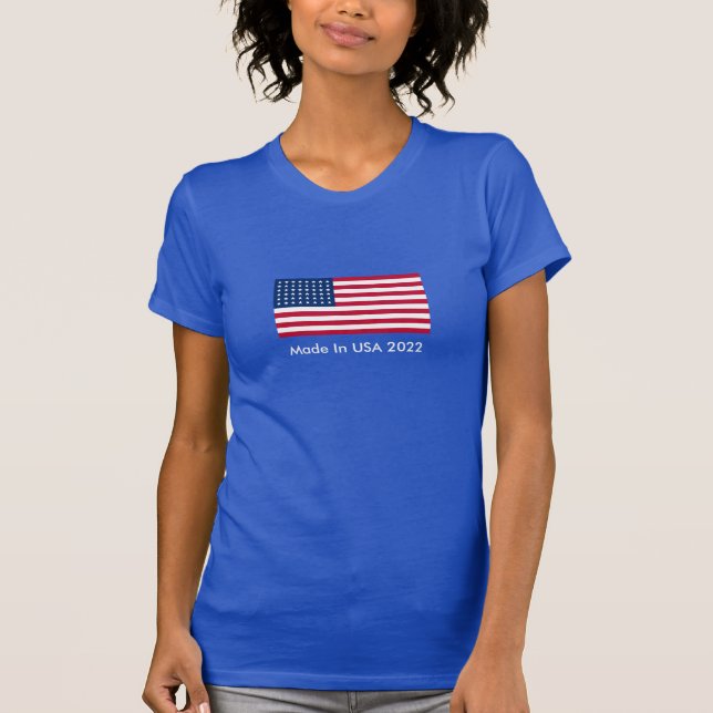 Womens Patriotic Flag T-Shirt (Front)