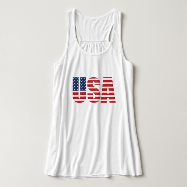 Women's Patriotic Flowy Tank Top (Design Front)