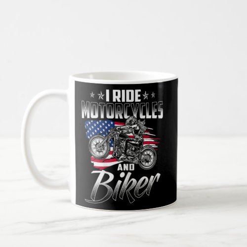 Womens Patriotic Motorcycle  Women Usa Flag Motorb Coffee Mug