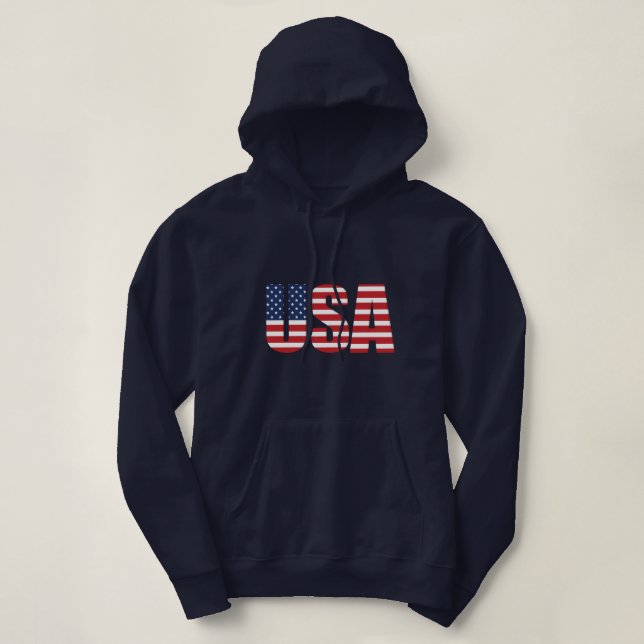 Women's Patriotic Pullover Hoodie (Design Front)