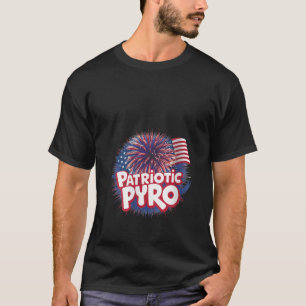 Womens Patriotic Pyro Fireworks Happy 4th Of July T-Shirt