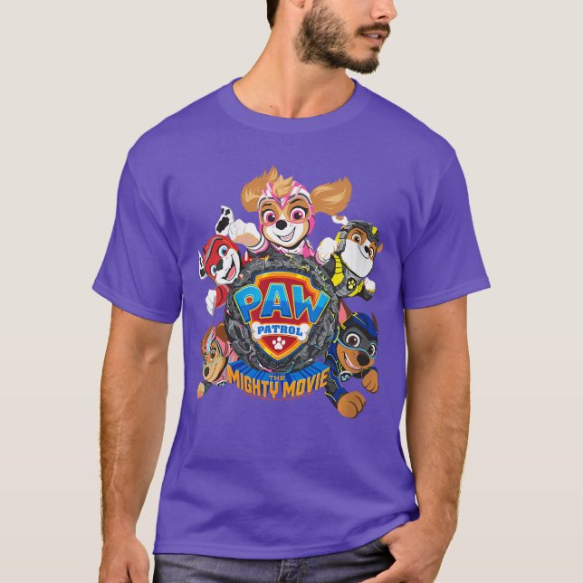 Womens PAW Patrolhe Mighty Movie Flying VNeck vint T-Shirt (Front)