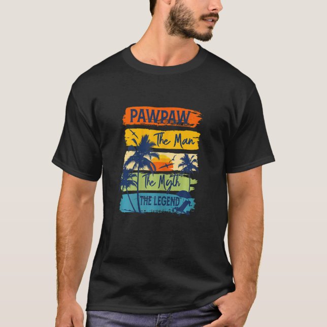 Womens Pawpaw The Man The Myth The Legend Beach Su T-Shirt (Front)