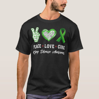 Womens Peace Love cure kidney disease awareness me T-Shirt