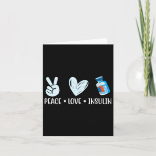 Womens Peace Love Insulin V-neck _1 Card