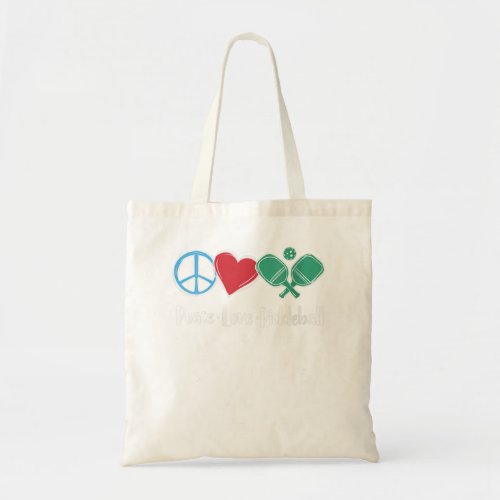 Womens Peace Love Pickleball Paddle Pickleball Pla Tote Bag