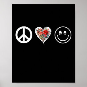 Womens Peace Love Smile With All Your Heart - Happ Poster