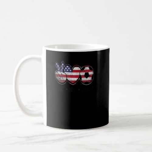 Womens Peace Love Soccer American Flag Cute For Wo Coffee Mug