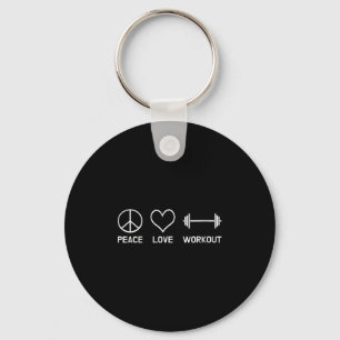 Womens Peace Love Workout Motivational Fitness Say Keychain