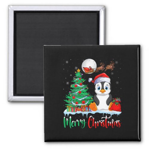 Womens Penguin Wearing Santa Hat Xmas _ Merry Chri Magnet