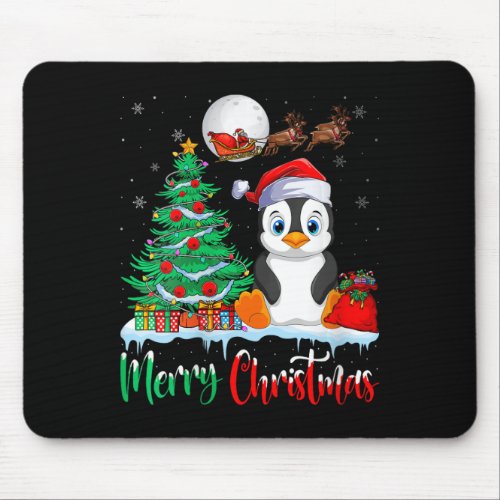 Womens Penguin Wearing Santa Hat Xmas _ Merry Chri Mouse Pad