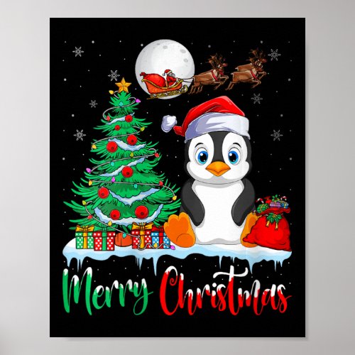 Womens Penguin Wearing Santa Hat Xmas _ Merry Chri Poster