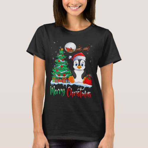 Womens Penguin Wearing Santa Hat Xmas _ Merry Chri T_Shirt