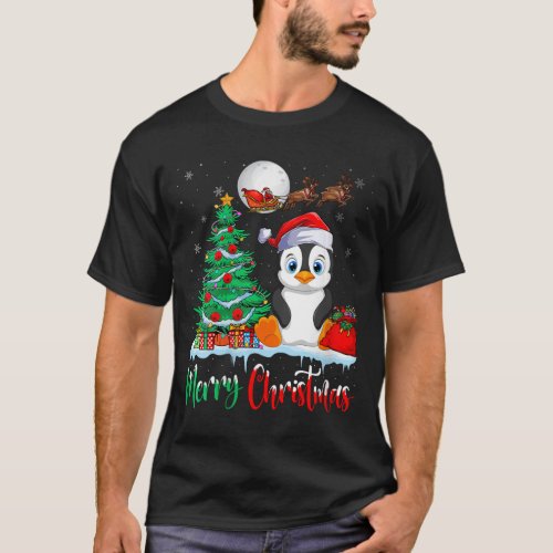 Womens Penguin Wearing Santa Hat Xmas _ Merry Chri T_Shirt