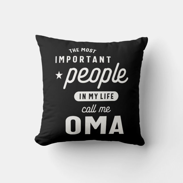Womens People In My Life Call Me Oma Gift Throw Pillow (Front)