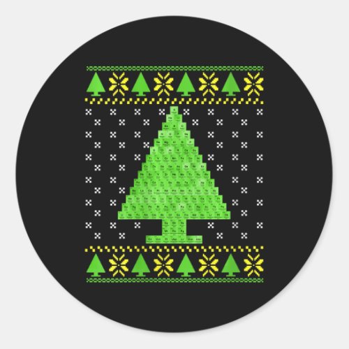 Womens Periodic Table Ugly Christmas Sweater  Classic Round Sticker