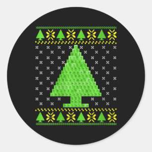 Womens Periodic Table Ugly Christmas Sweater Classic Round Sticker