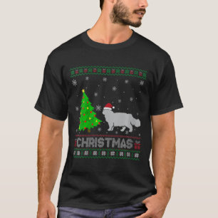 Womens Persian Cat Xmas Tree Lighting Ugly Christm T-Shirt