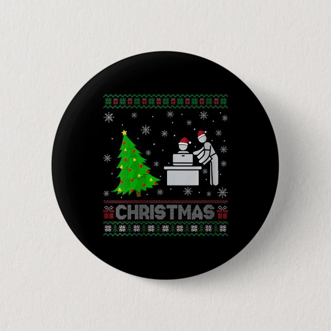 Womens Personal Assistant Xmas Tree Lighting Ugly  Button (Front)