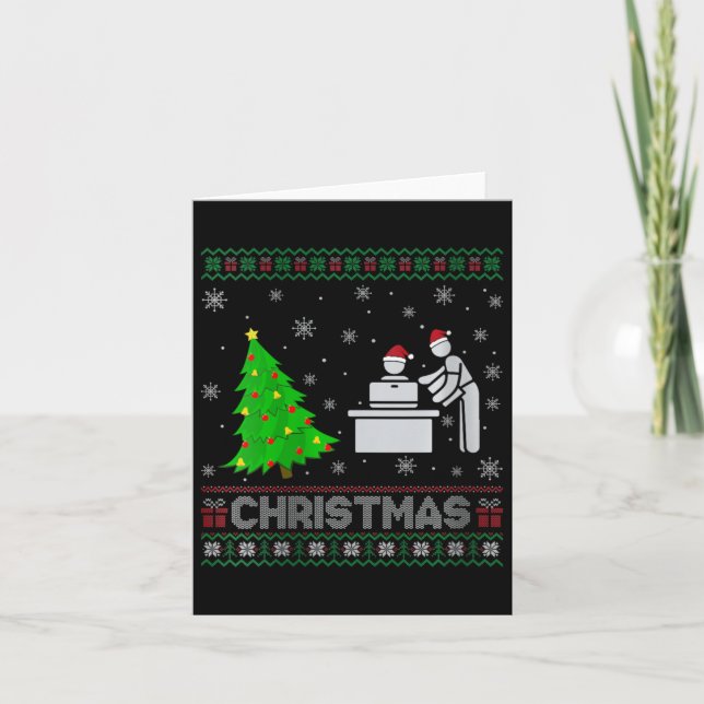 Womens Personal Assistant Xmas Tree Lighting Ugly  Card (Front)