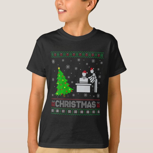 Womens Personal Assistant Xmas Tree Lighting Ugly  T-Shirt (Front)
