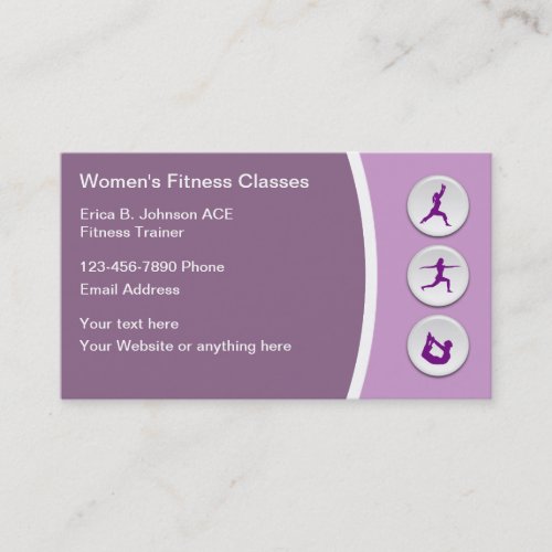 Womens Personal Trainer Business Cards