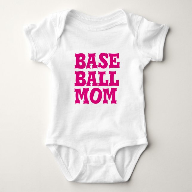 Womens Personalized Baseball Mom 3/4 Sleeve Jersey T-Shirt (Front)