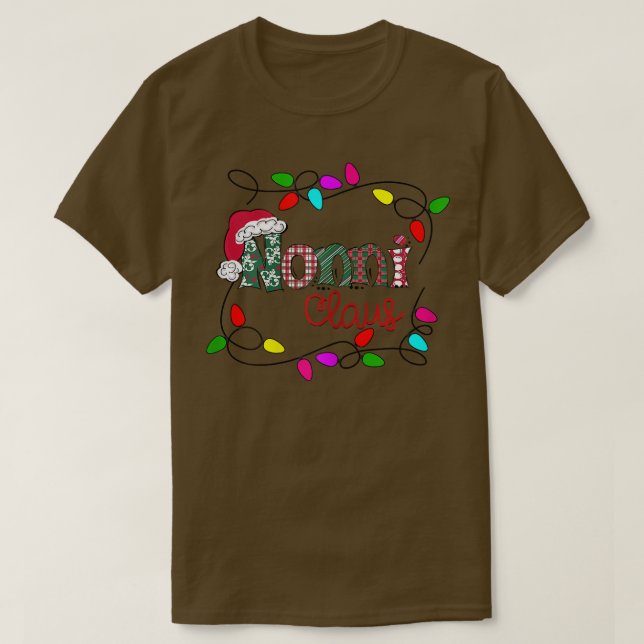 Womens Personalized Christmas Nonni Claus Xmas Lig T-Shirt (Design Front)
